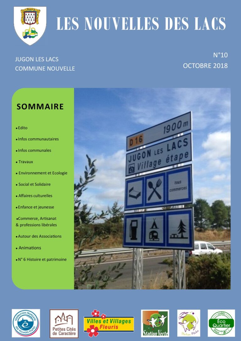 Les Nouvelles des Lacs n°11 — octobre 2018