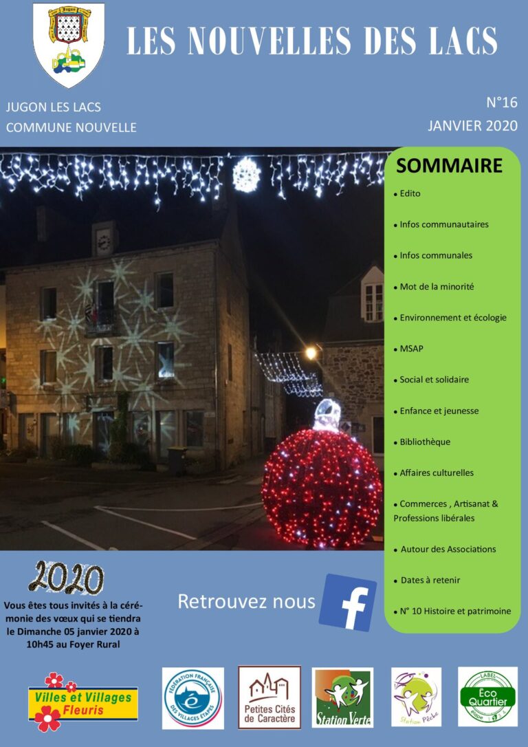 Les Nouvelles des Lacs n°16 — janvier 2020